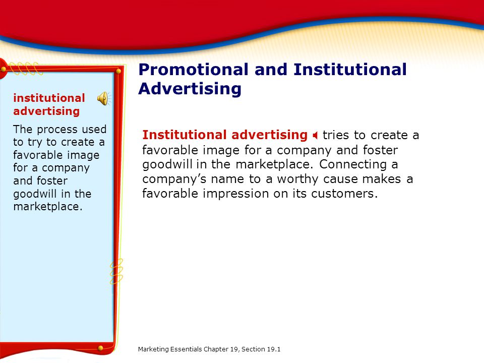 Promotional and Institutional Advertising