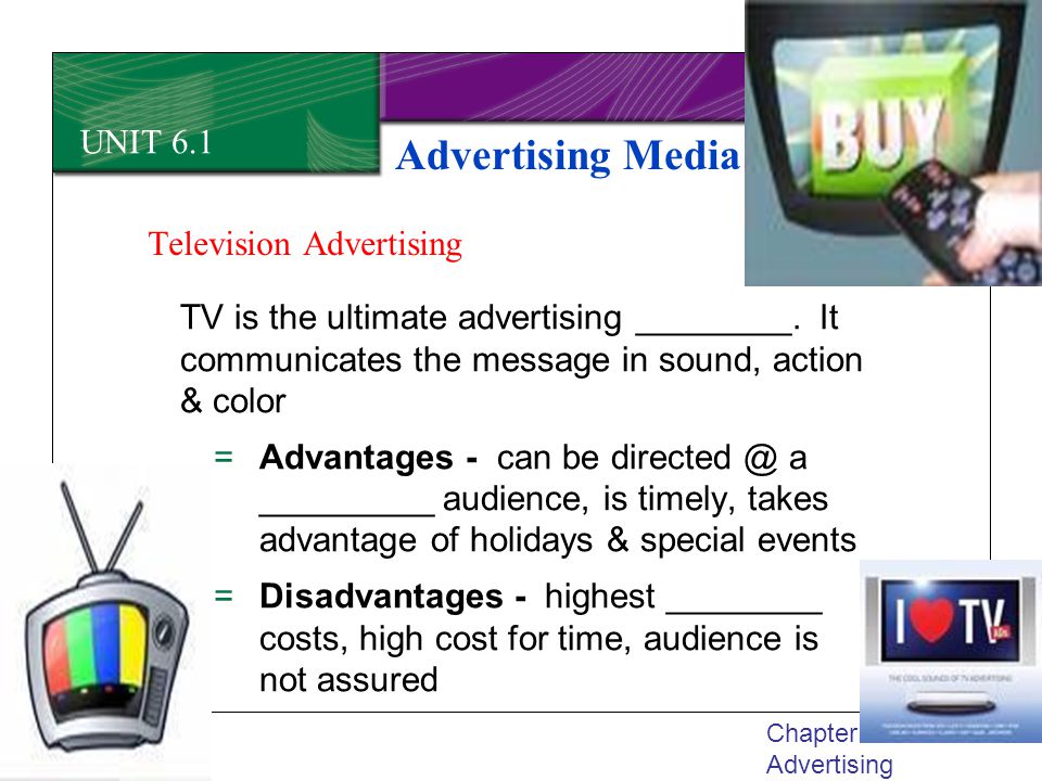 Advertising Media UNIT 6.1 Television Advertising