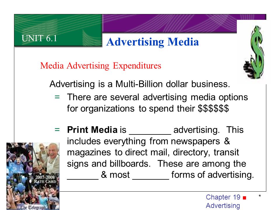 Advertising Media UNIT 6.1 Media Advertising Expenditures