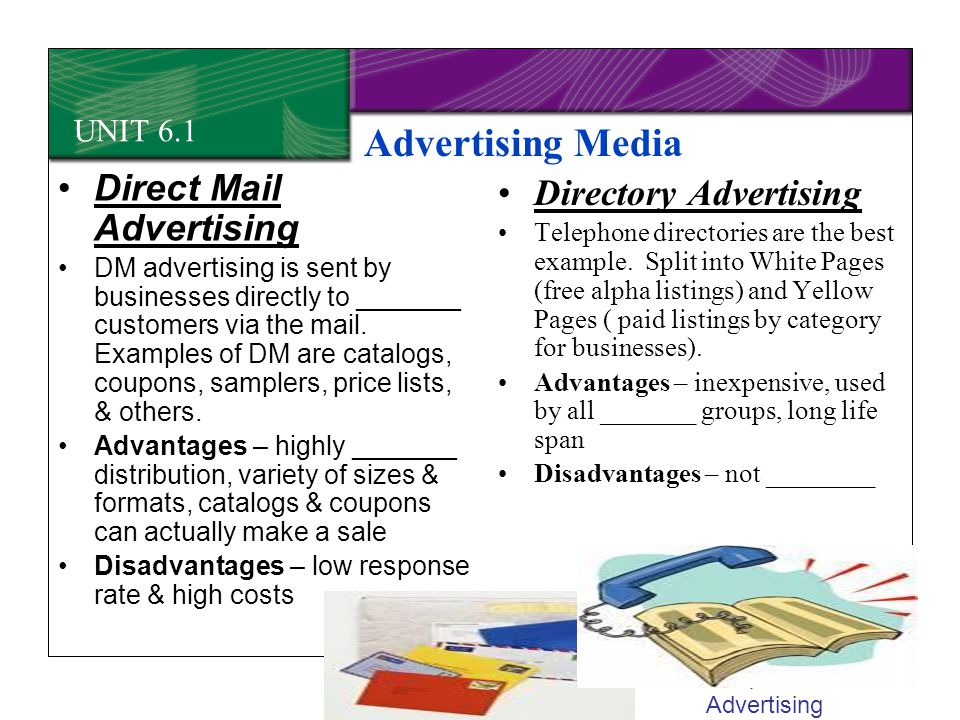 Advertising Media Direct Mail Advertising Directory Advertising