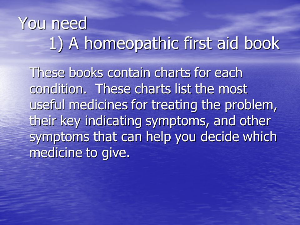 Homeopathic First Aid Chart