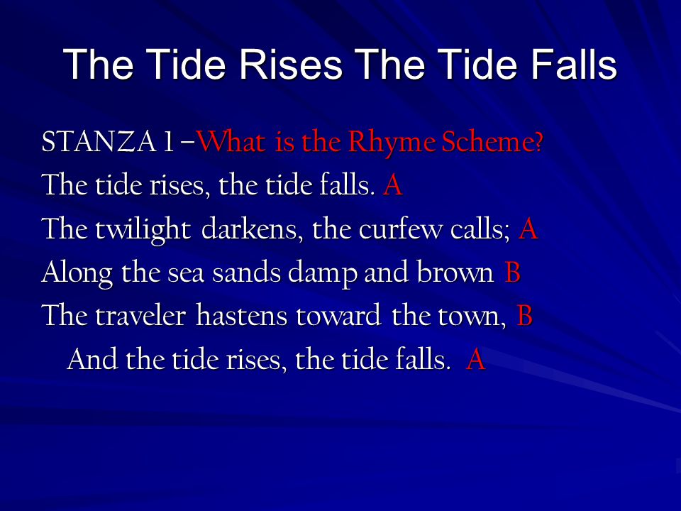 the tide rises the tide falls analysis line by line
