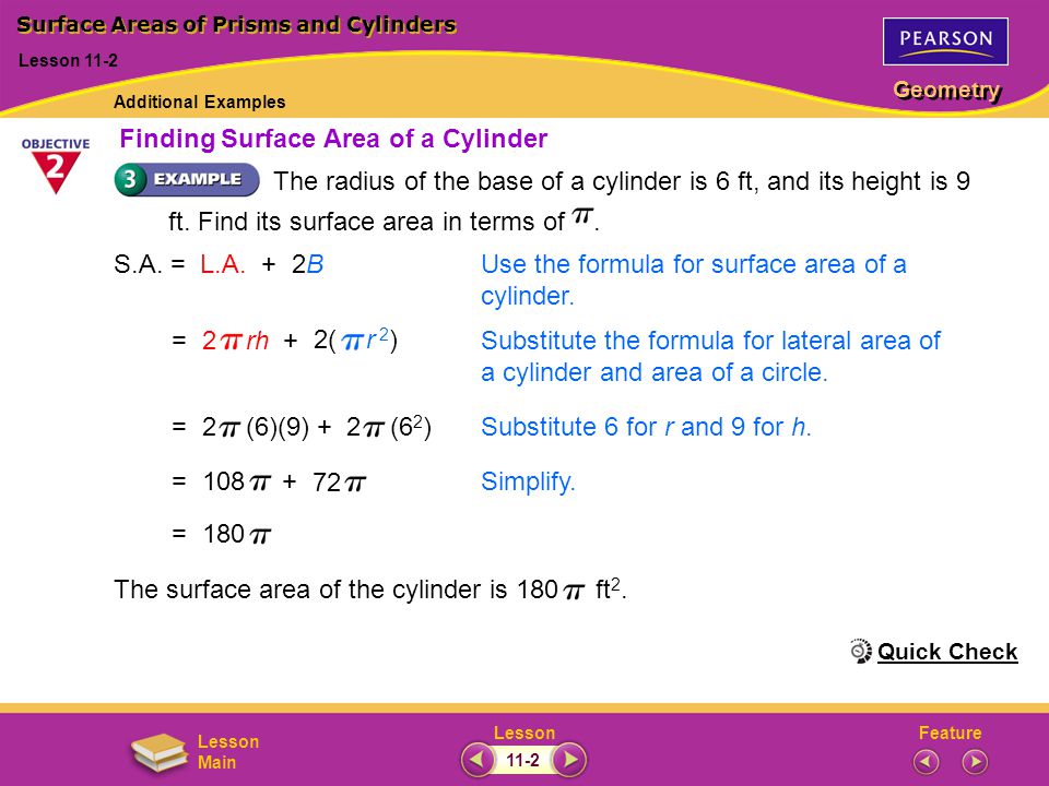 Surface Areas of Prisms and Cylinders