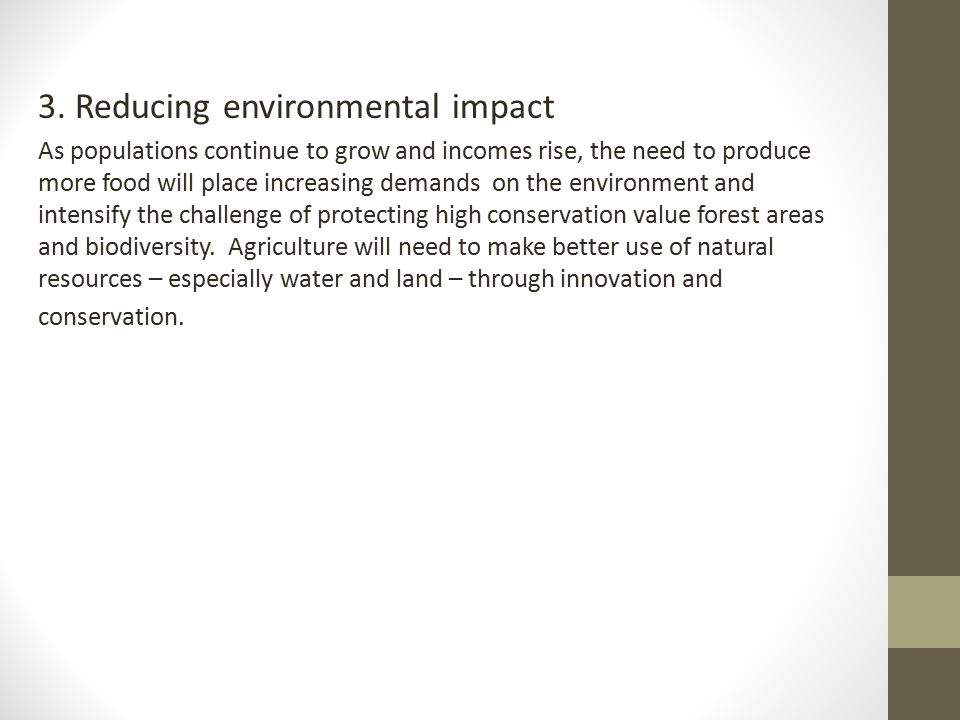 3. Reducing environmental impact