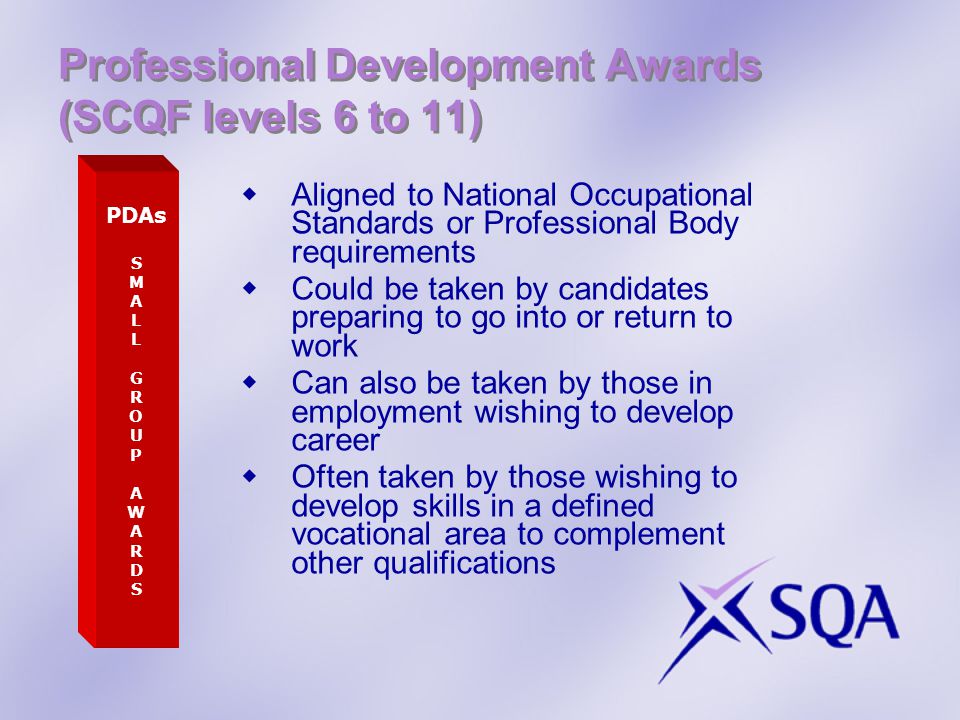 Professional Development Awards (SCQF levels 6 to 11)