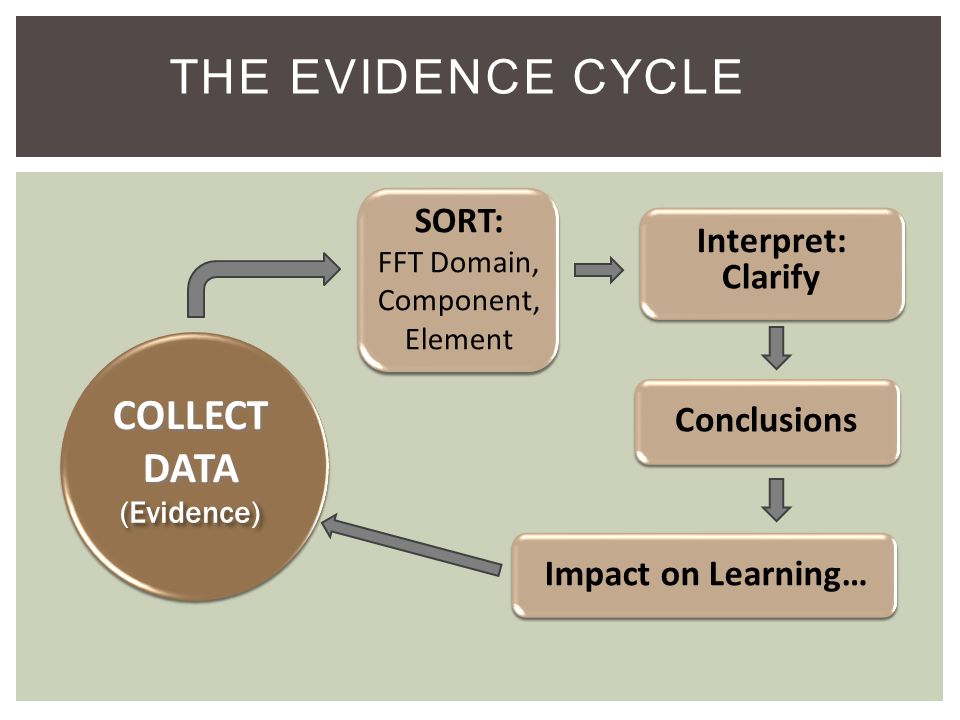 The Evidence Cycle COLLECT DATA SORT: Interpret: Clarify Conclusions