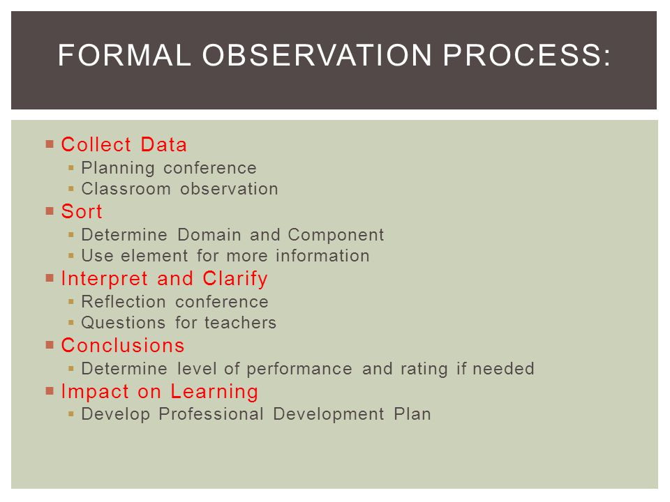 Formal Observation Process: