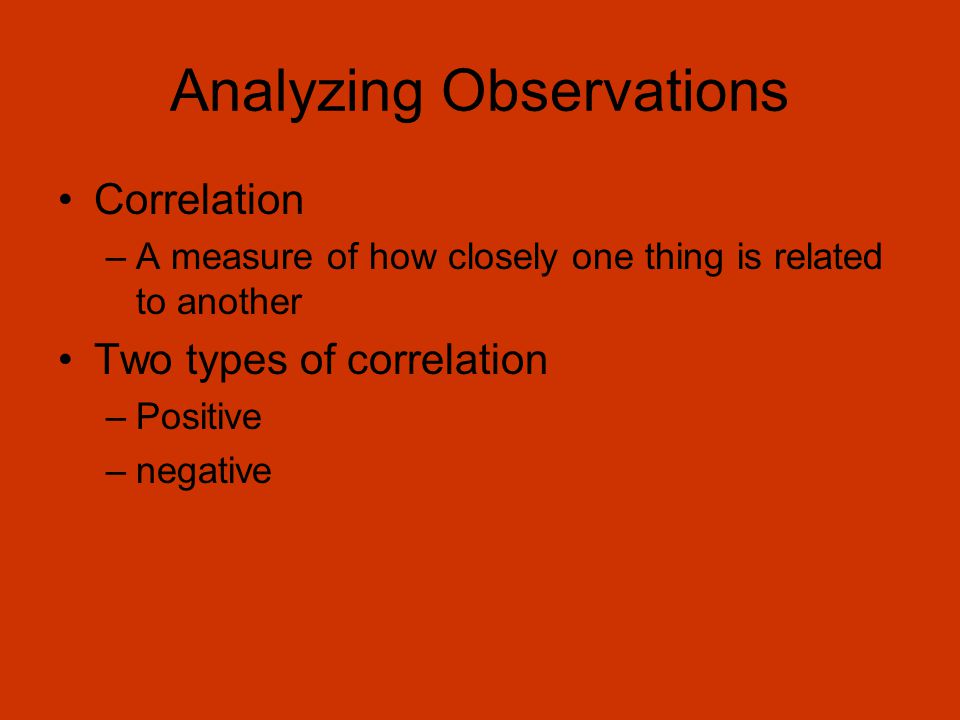 Analyzing Observations