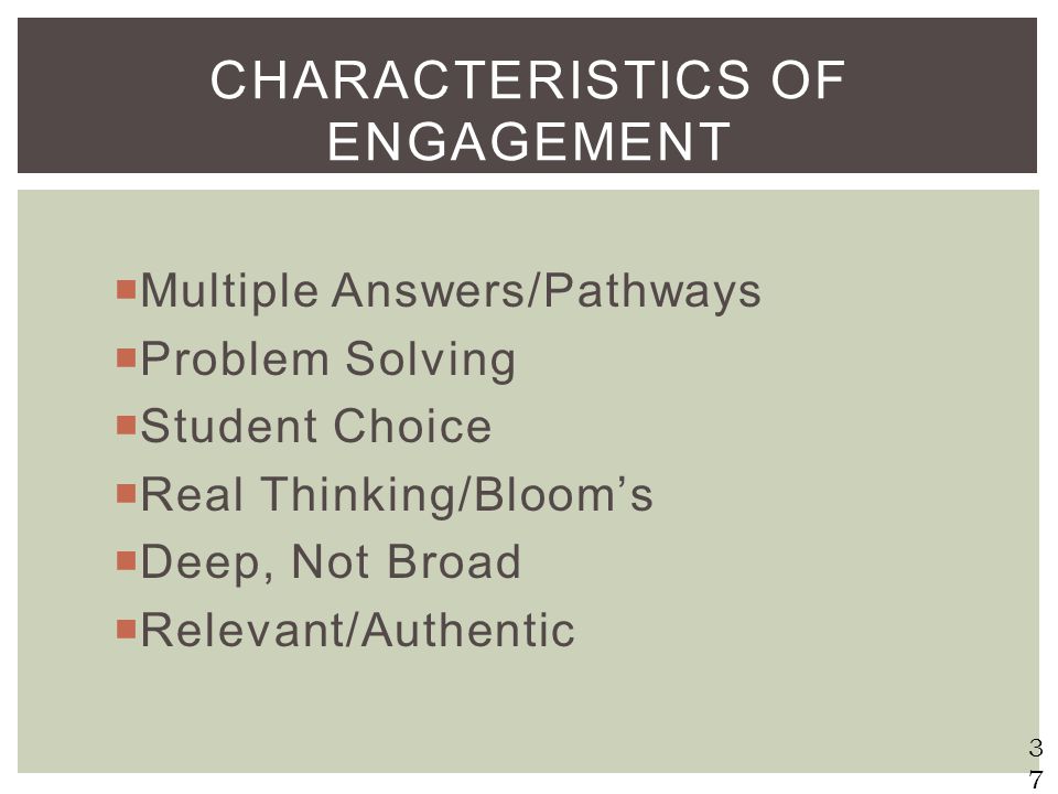 Characteristics of Engagement