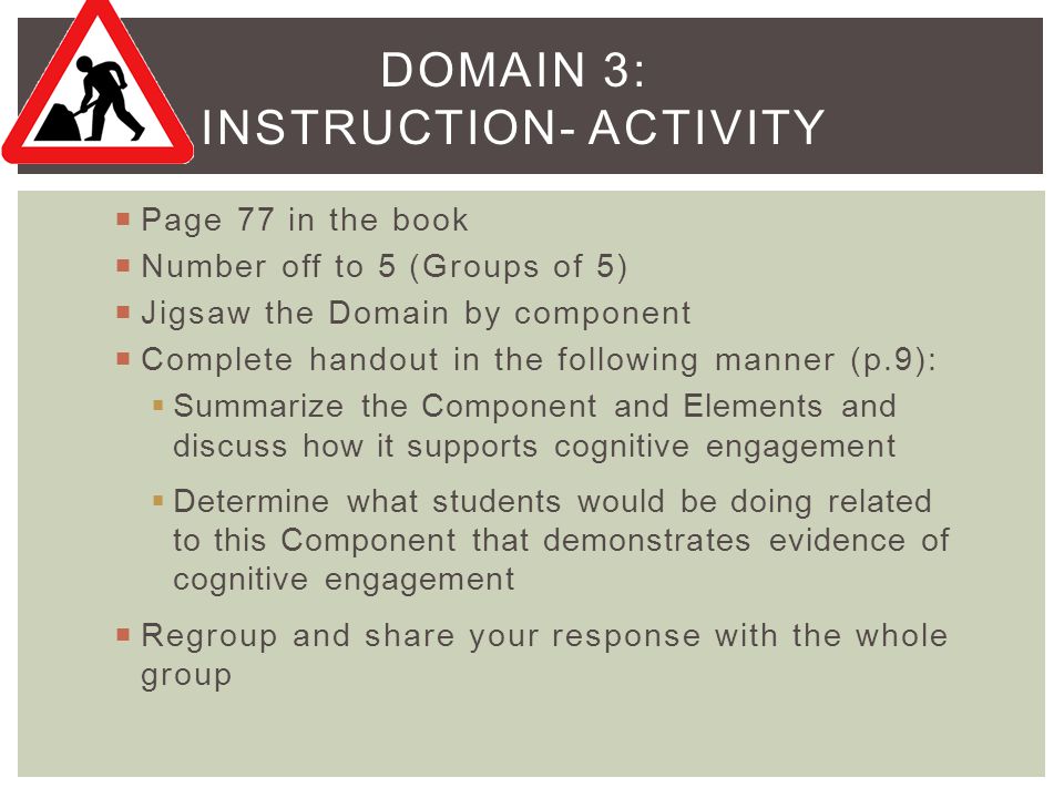 Domain 3: Instruction- Activity