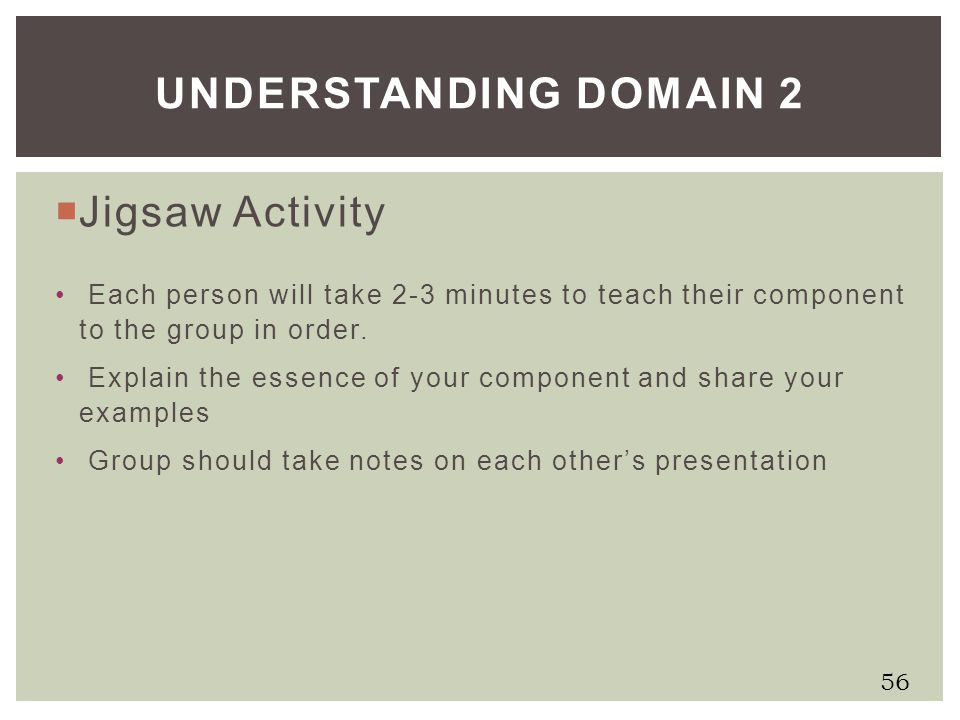 Understanding Domain 2 Jigsaw Activity
