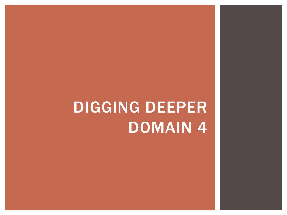 Digging Deeper Domain 4