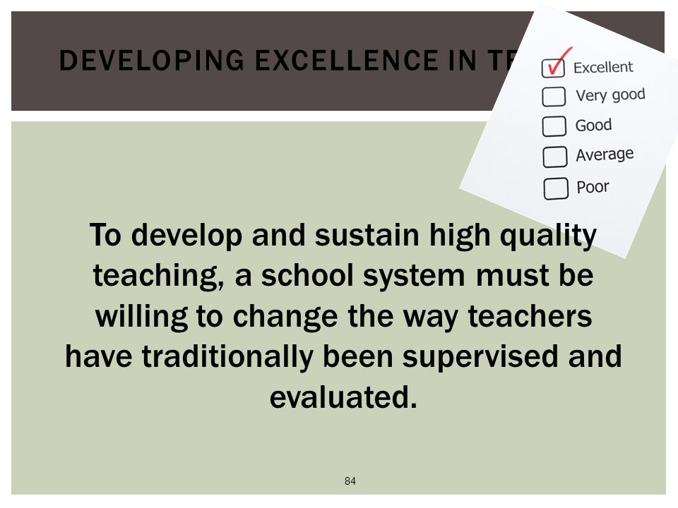 Developing Excellence in Teaching