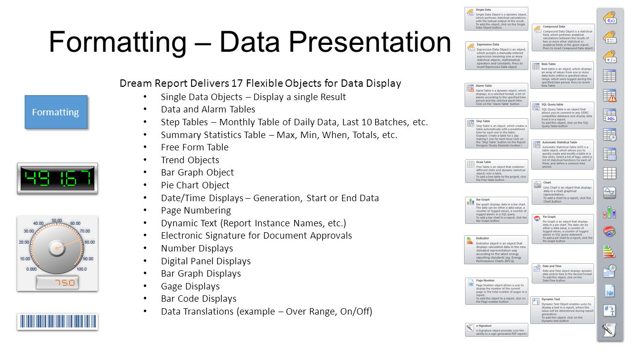 Formatting – Data Presentation