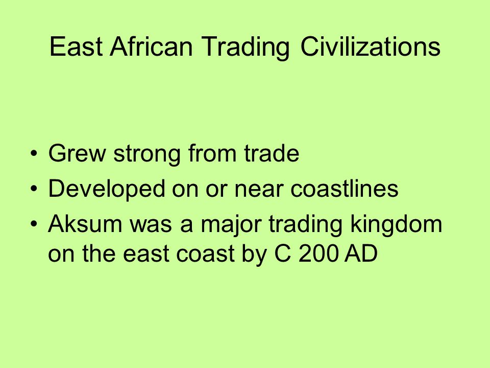East African Trading Civilizations