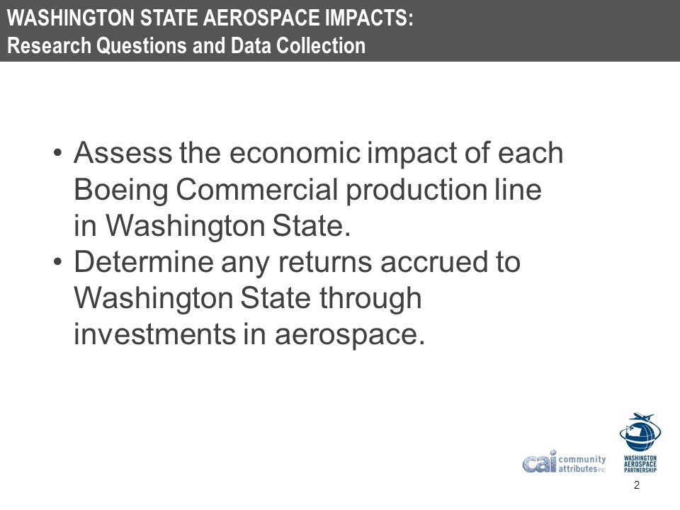 WASHINGTON STATE AEROSPACE IMPACTS: Research Questions and Data Collection