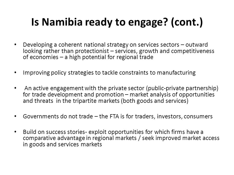 Is Namibia ready to engage (cont.)