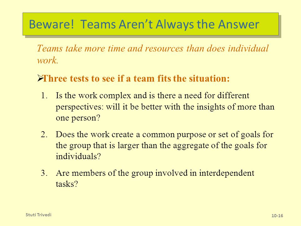 Global Implications Extent of Teamwork Self-Managed Teams