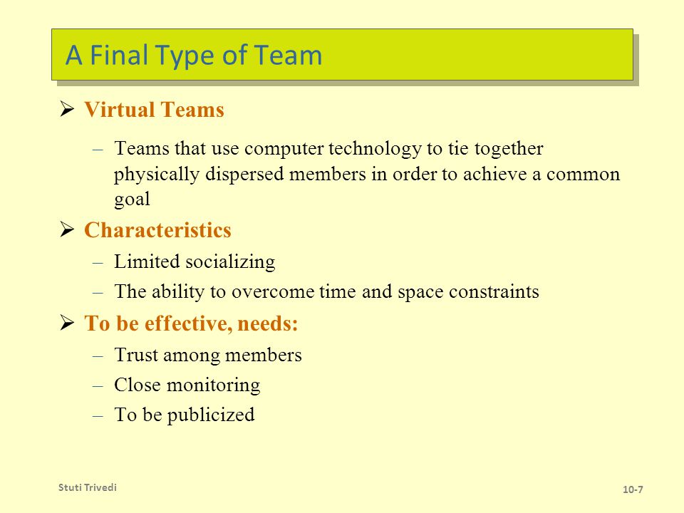 A Team-Effectiveness Model
