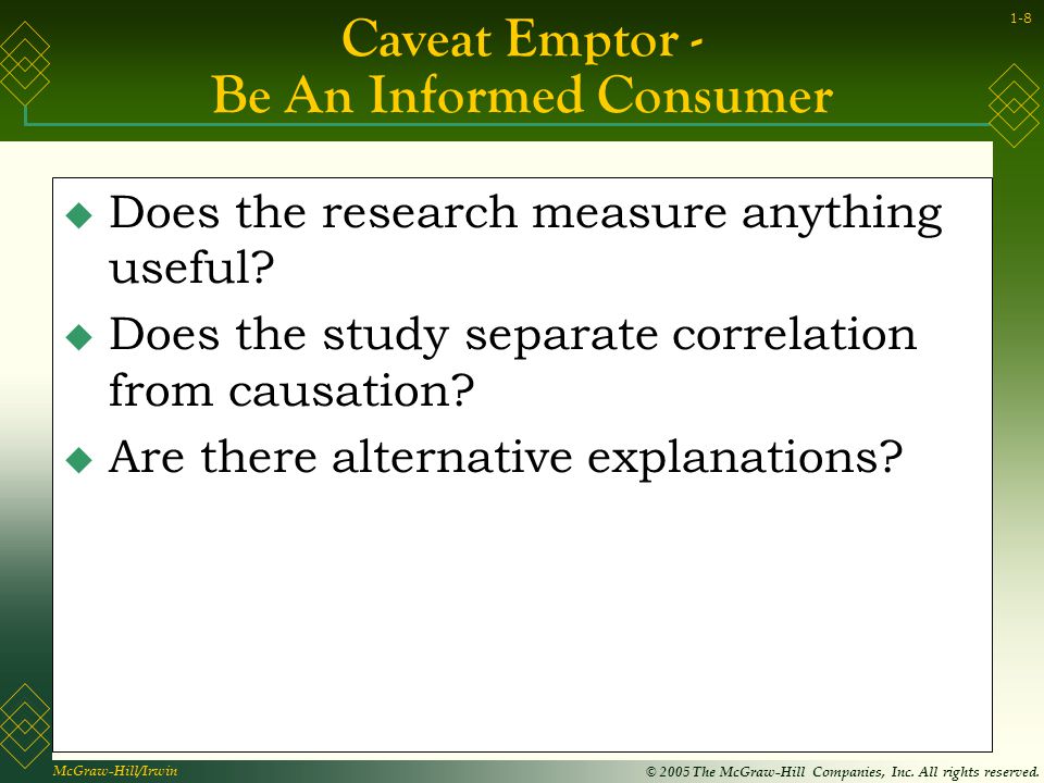 Caveat Emptor - Be An Informed Consumer