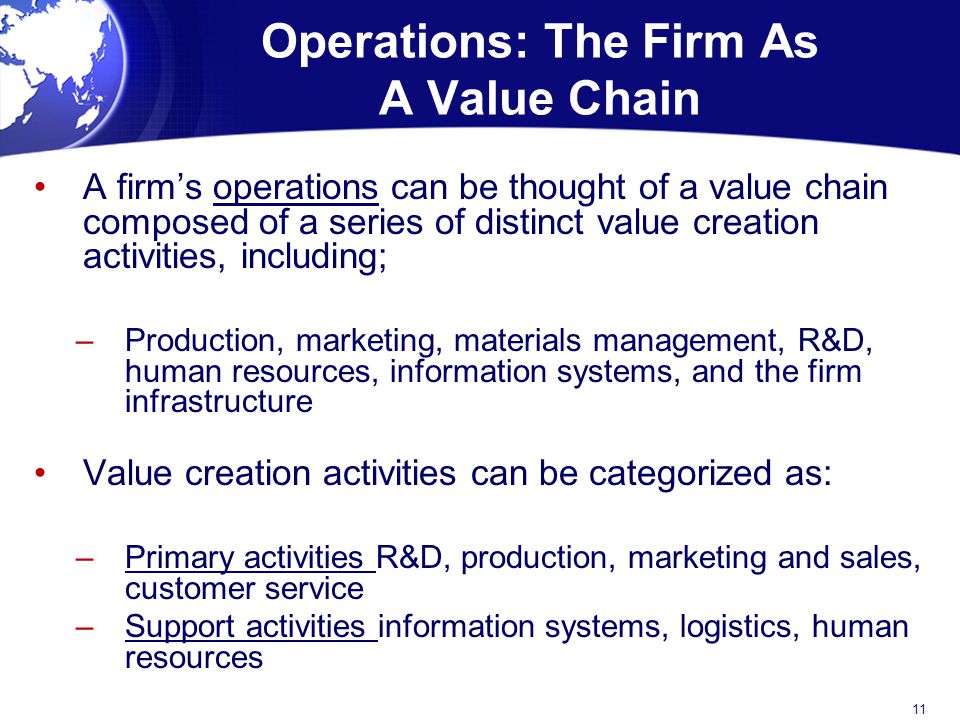 Operations: The Firm As A Value Chain