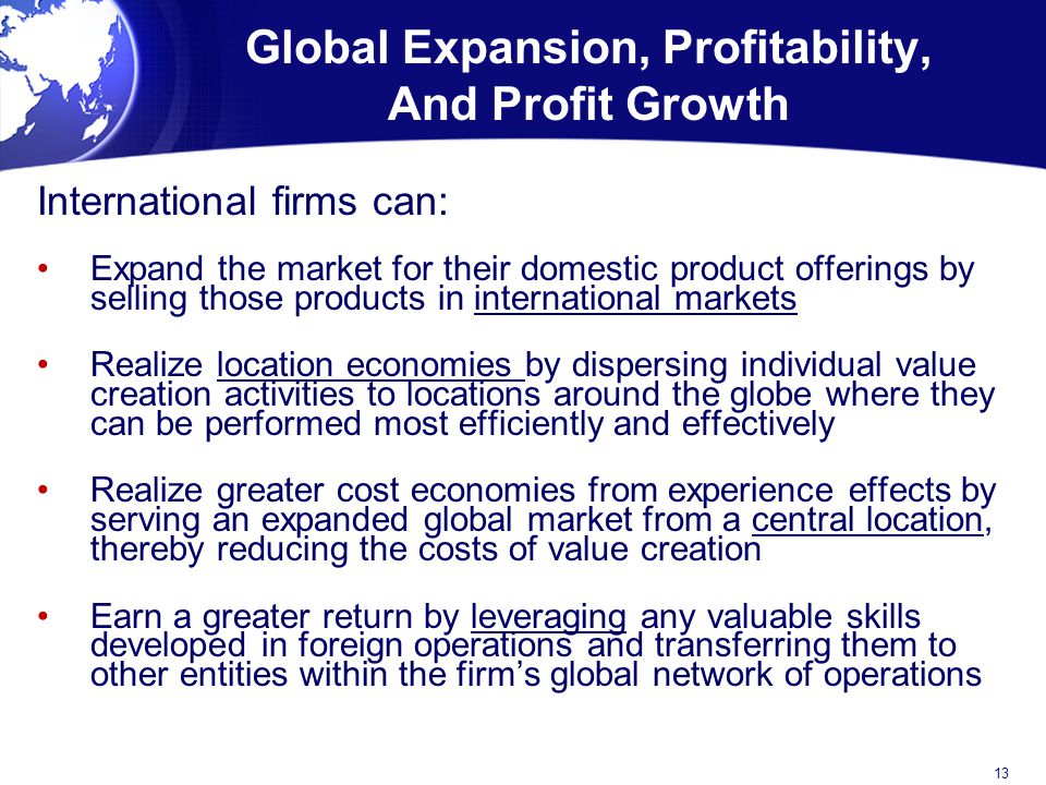 Global Expansion, Profitability, And Profit Growth