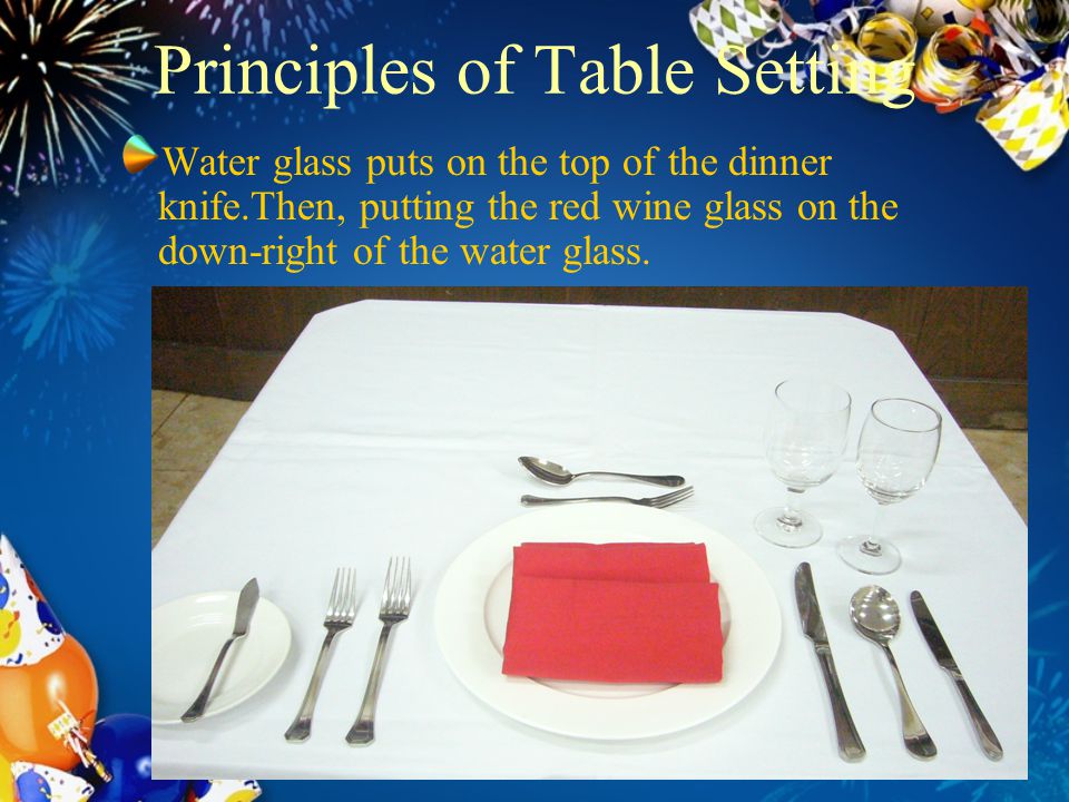 Principles of Table Setting