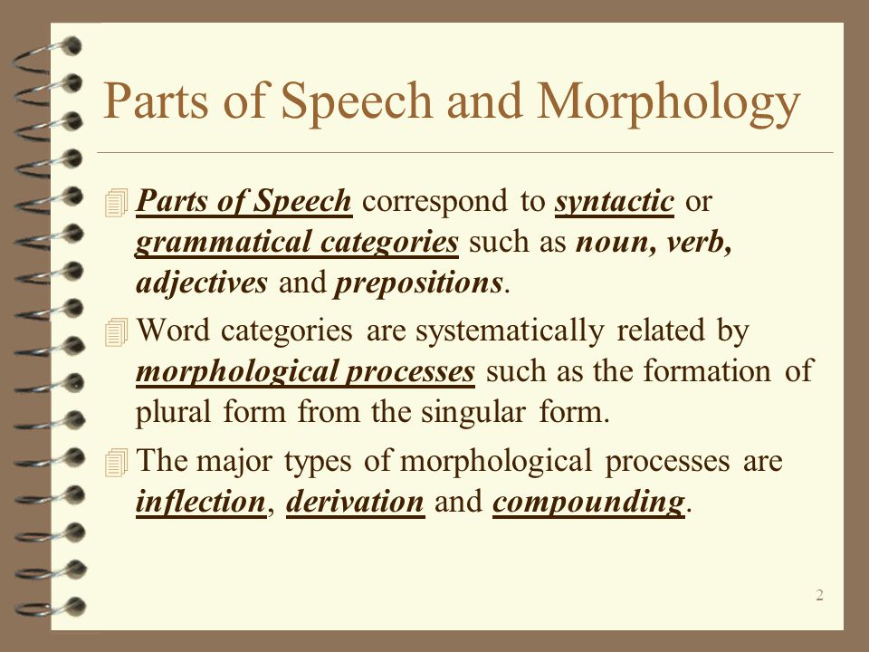 Parts of Speech and Morphology