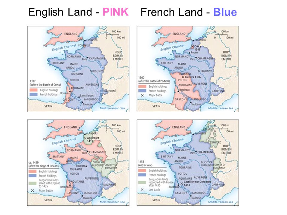 English Land - PINK French Land - Blue
