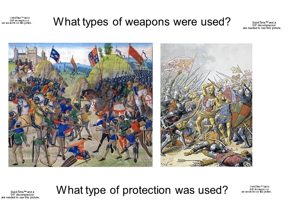 What types of weapons were used