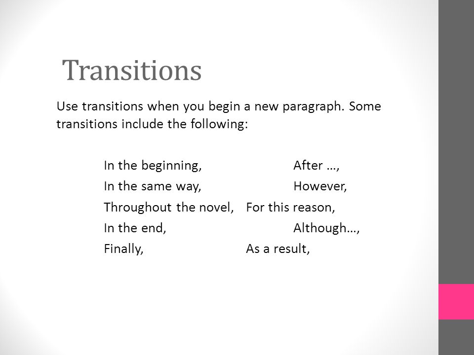 Transitions