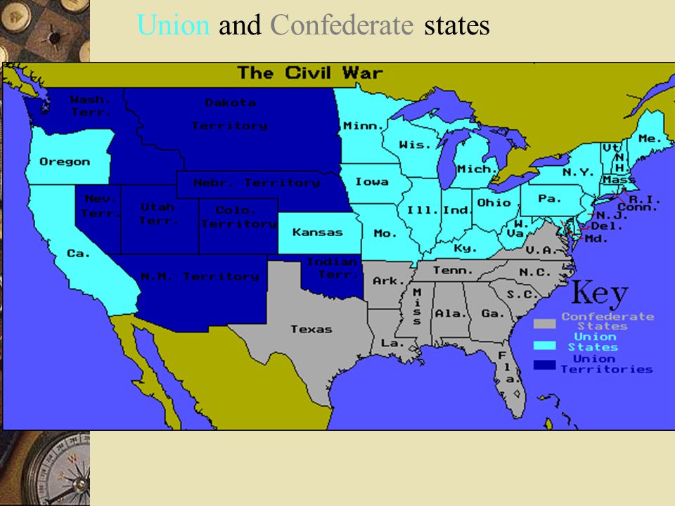 Union and Confederate states