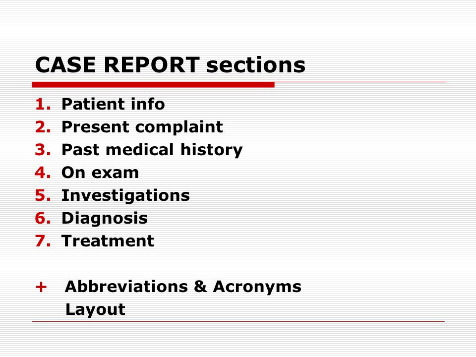 CASE REPORT vocabulary - ppt video online download