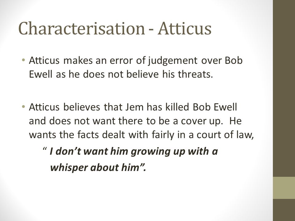 Characterisation - Atticus