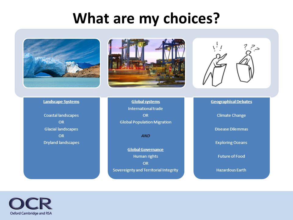 What are my choices Landscape Systems Glacial landscapes