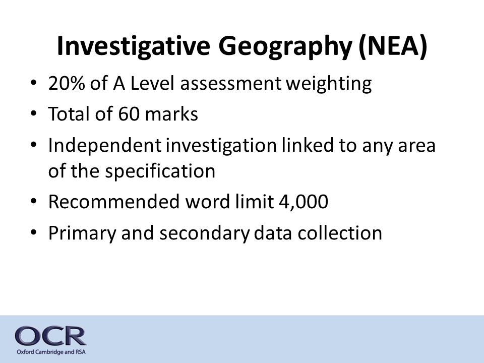 Investigative Geography (NEA)