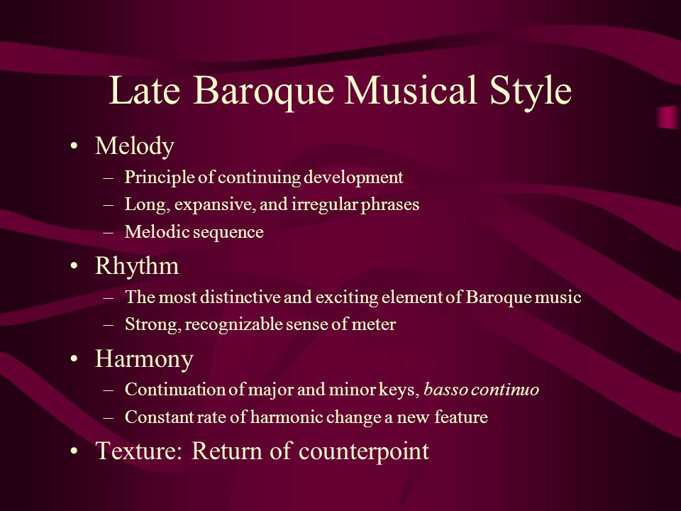 Late Baroque Musical Style