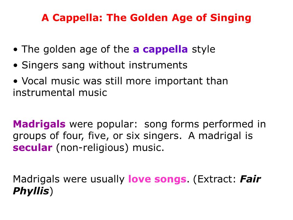A Cappella: The Golden Age of Singing