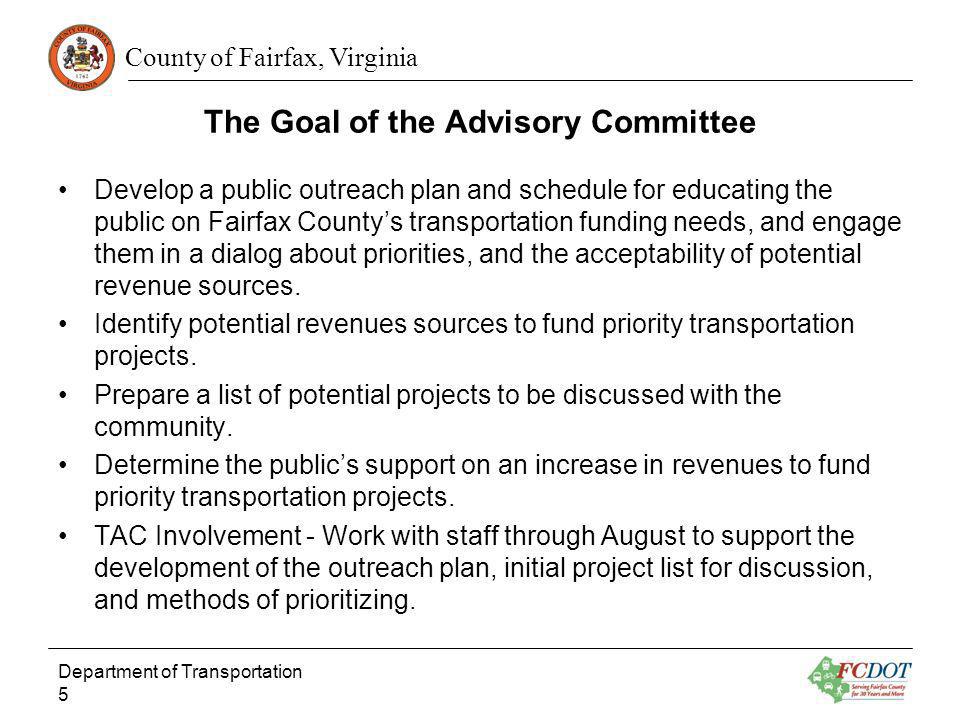 The Goal of the Advisory Committee