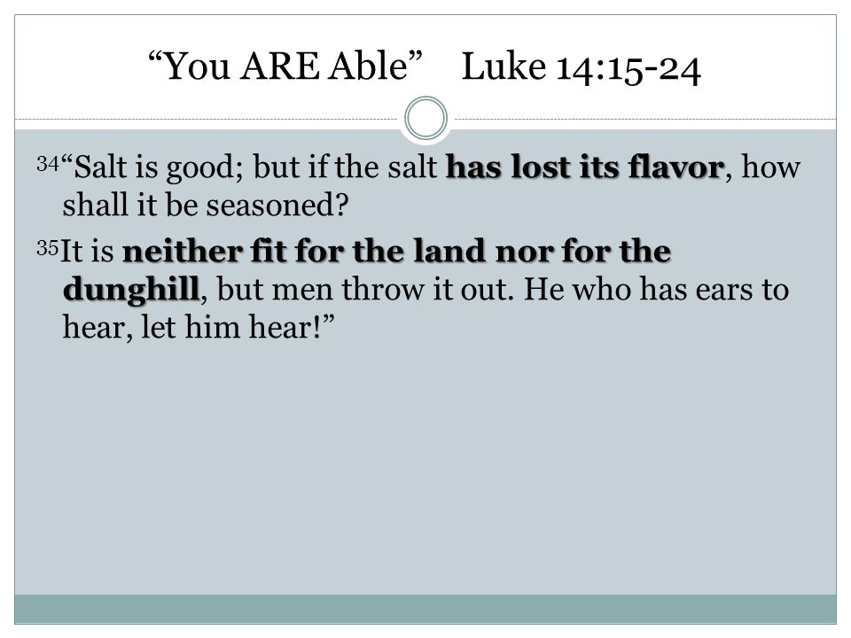 You ARE Able Luke 14:15-24