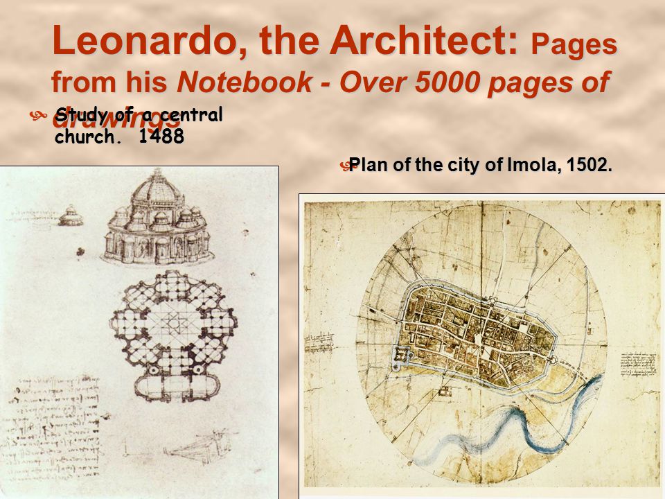 Leonardo, the Architect: Pages from his Notebook - Over 5000 pages of drawings