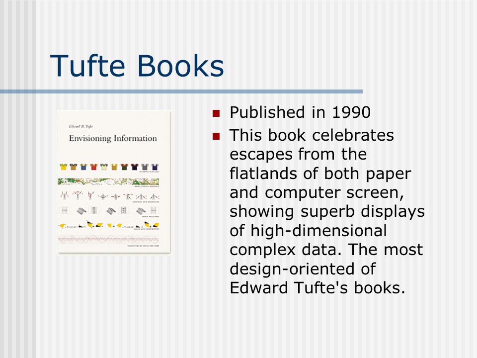 Tufte Books Published in 1990