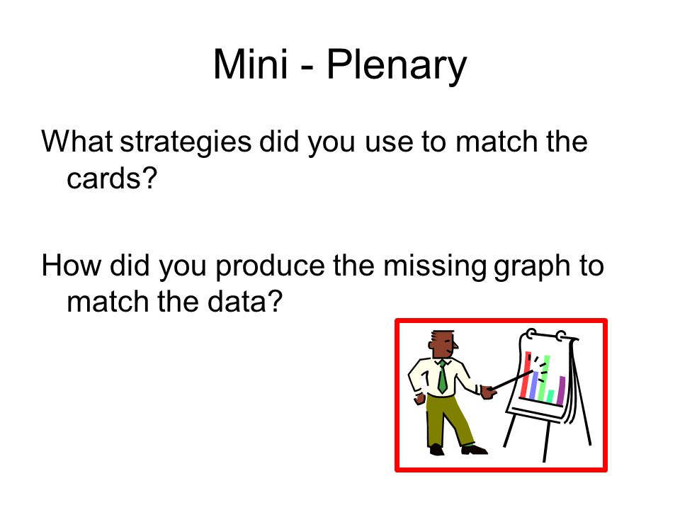 Mini - Plenary What strategies did you use to match the cards.