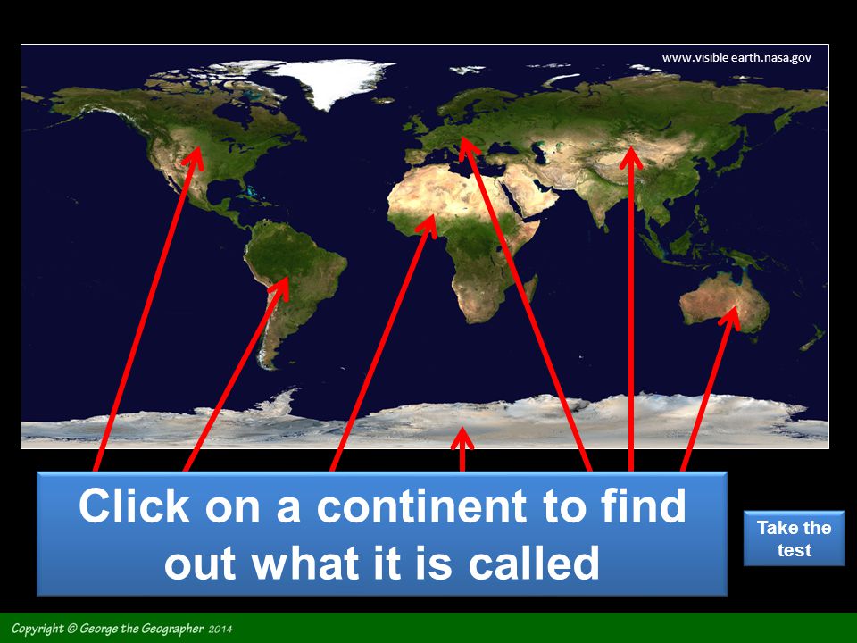 Click on a continent to find out what it is called