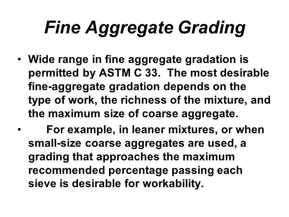Fine Aggregate Grading