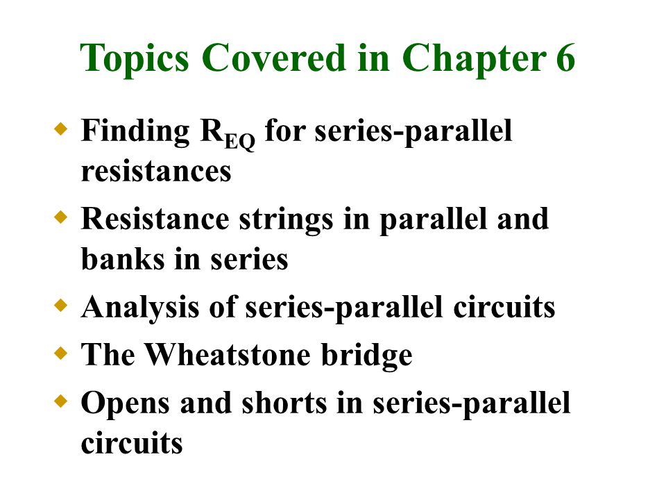 Topics Covered in Chapter 6