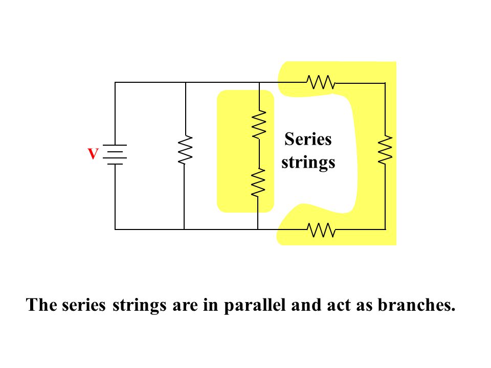 The series strings are in parallel and act as branches. Series strings