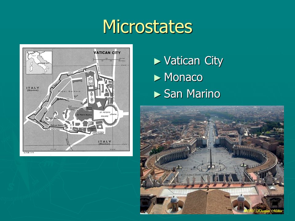 Microstates Vatican City Monaco San Marino