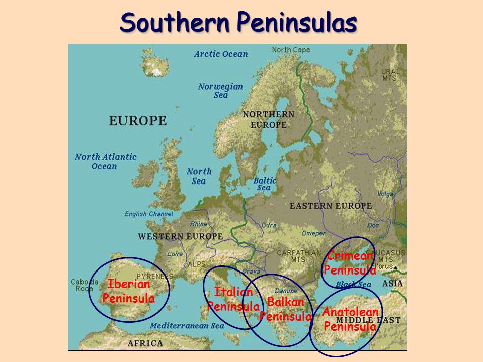 Southern Peninsulas Crimean Peninsula Iberian Peninsula