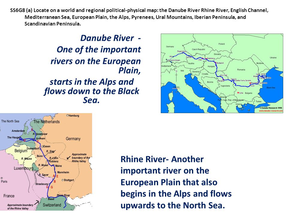 starts in the Alps and flows down to the Black Sea.